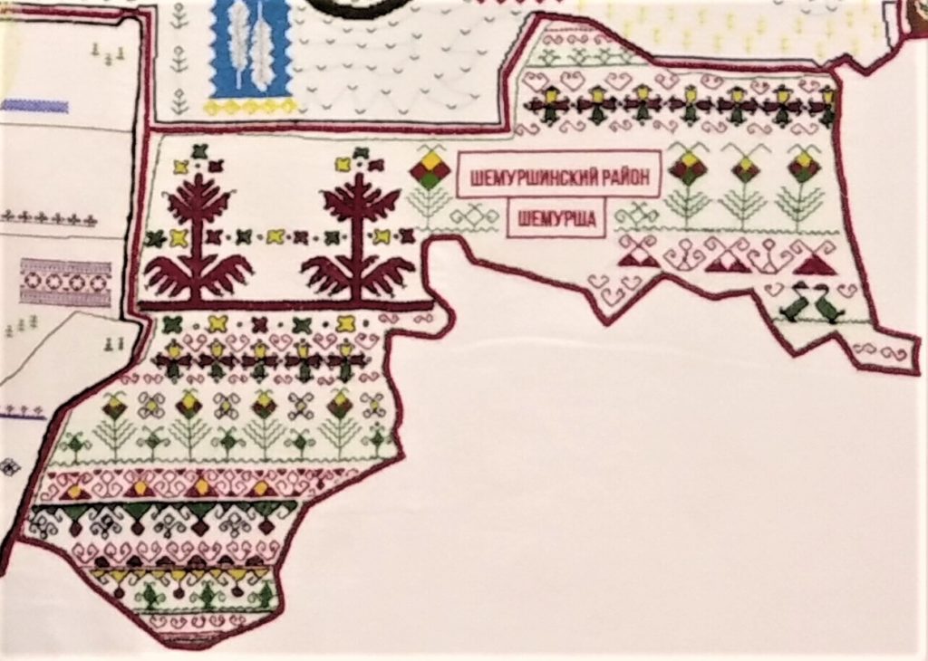 фрагмент вышитой карты Чувашии